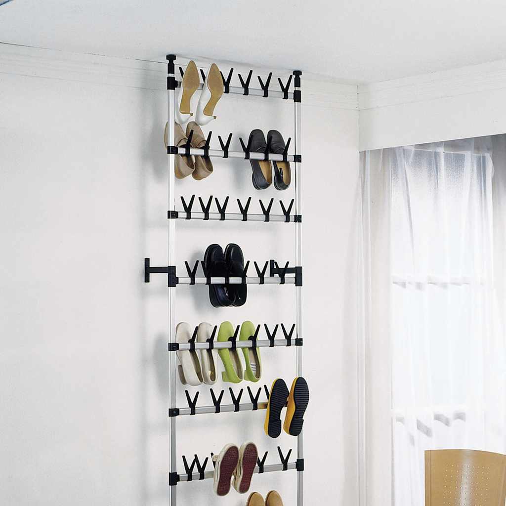 Teleskop-Schuhregal mit Stangen Aluminium