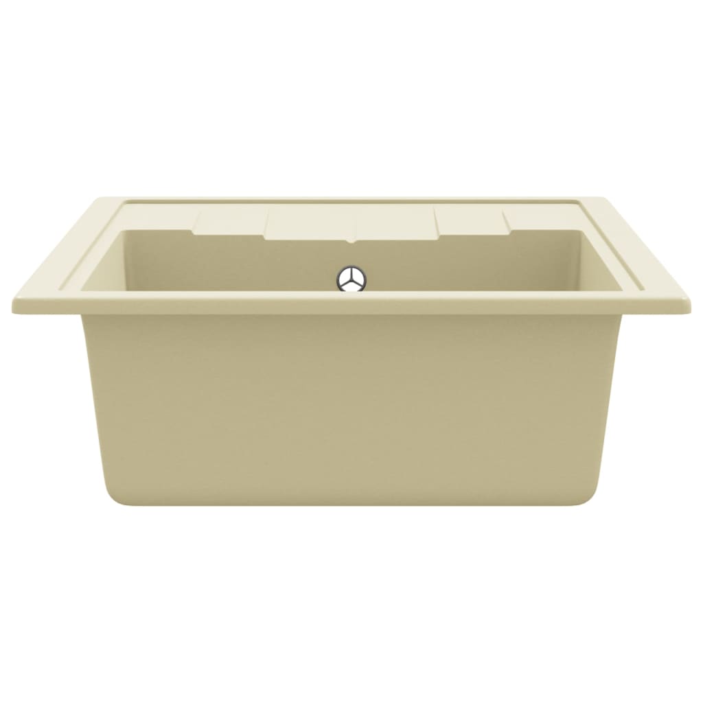 Küchenspüle mit Überlauf Oval Beige Granit