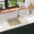 Küchenspüle mit Überlauf Oval Beige Granit