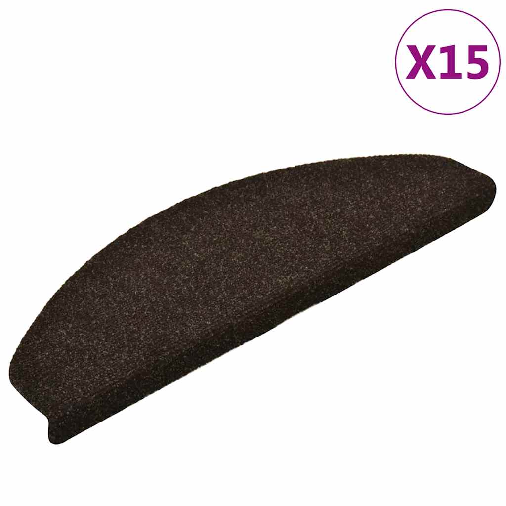 Stufenmatten Selbstklebend 15 Stk. 65x21x4 cm Dunkelbraun Halbrund Groß