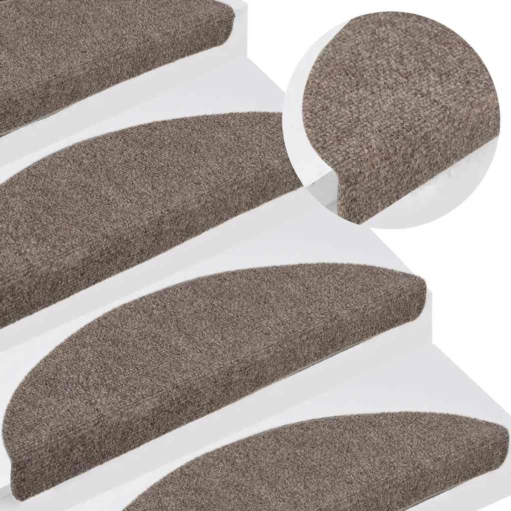 Stufenmatten Selbstklebend 15 Stk. 56x17x3 cm Beige Halbrund