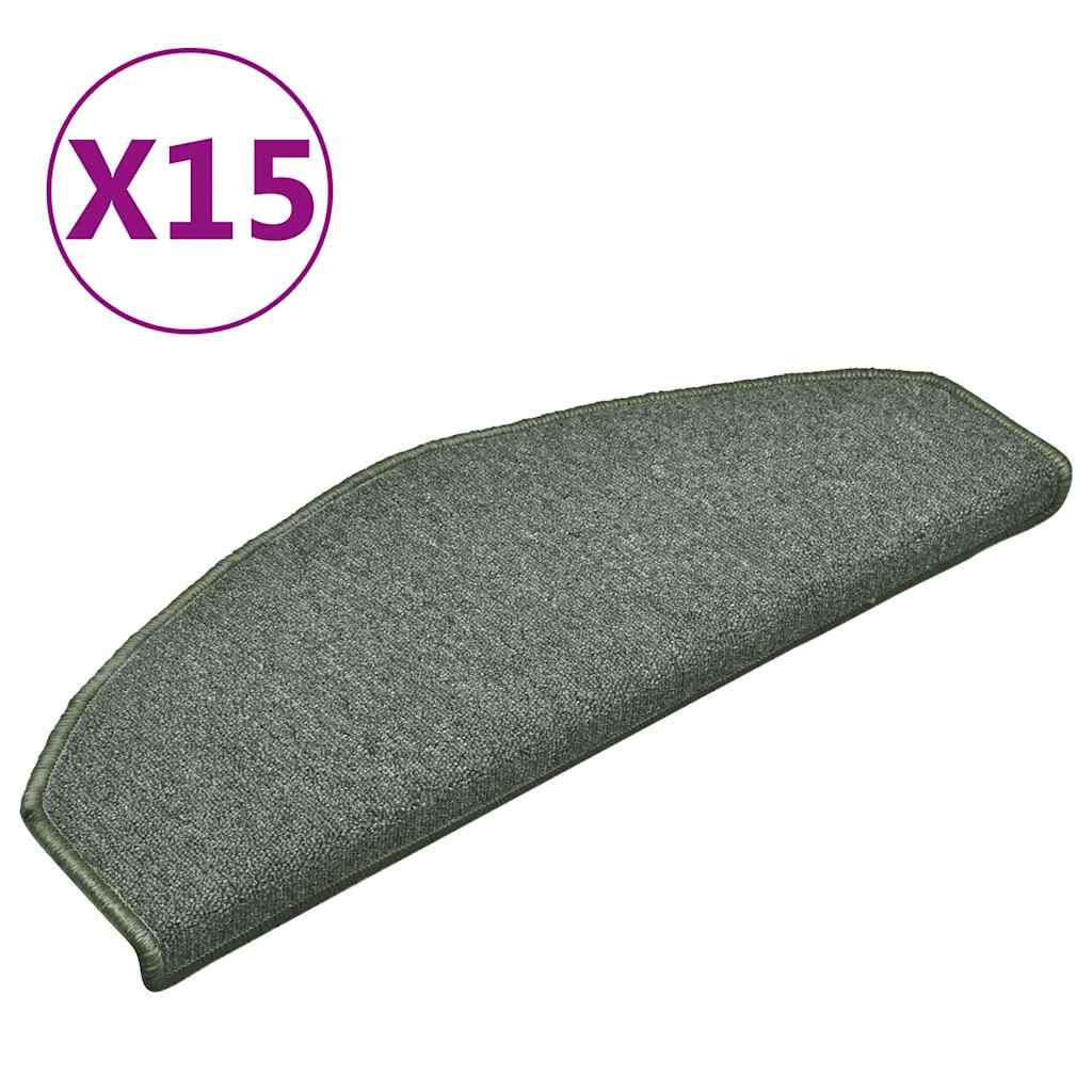 Stufenmatten 15 Stk. 65x24x4 cm Dunkelgrün Halbrund Groß