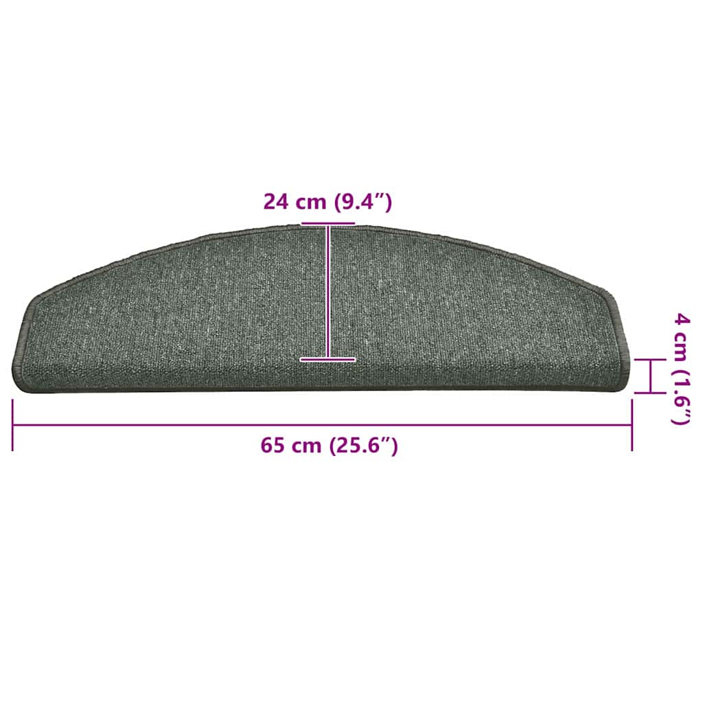 Stufenmatten 15 Stk. 65x24x4 cm Dunkelgrün Halbrund Groß