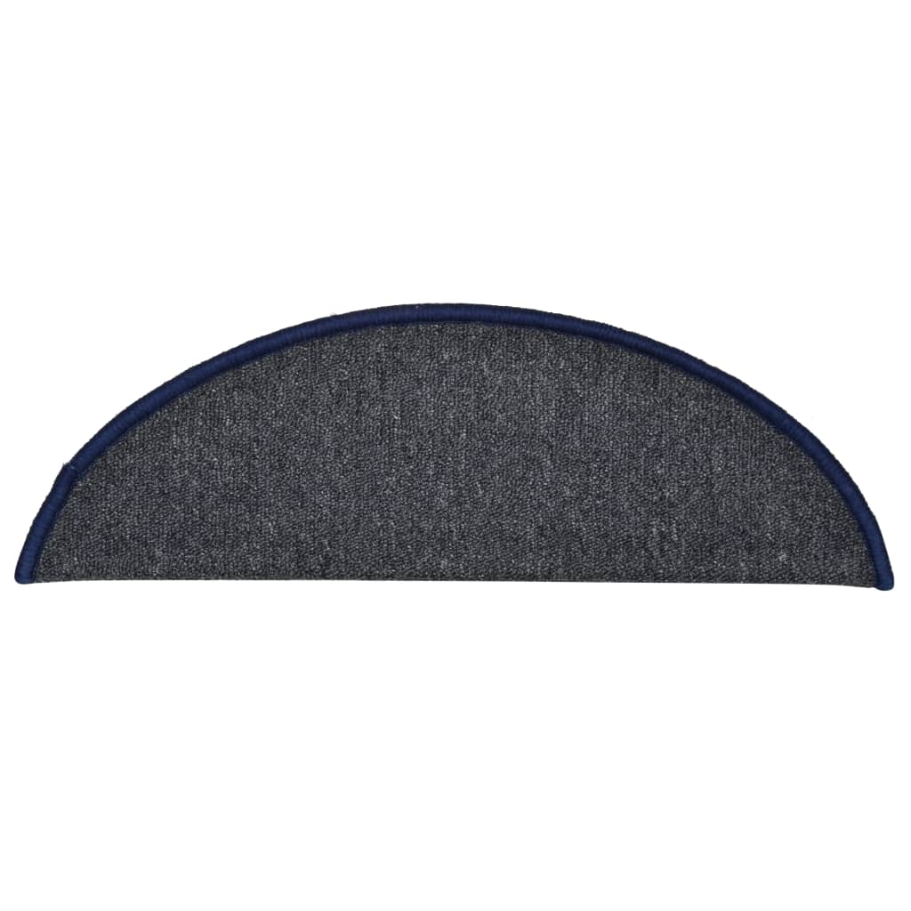 Stufenmatten 15 Stk. 56x17x3 cm Dunkelgrau und Blau Halbrund