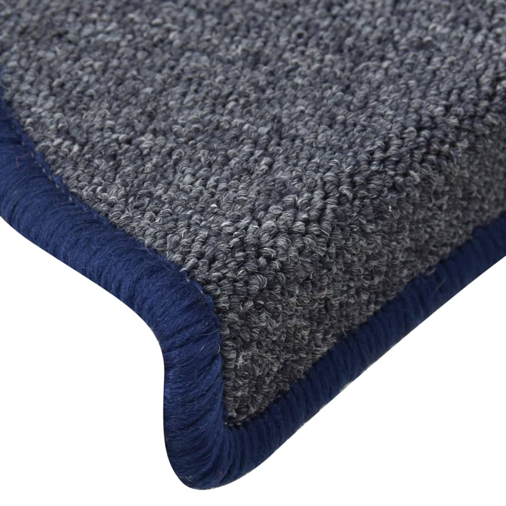 Stufenmatten 15 Stk. 56x17x3 cm Dunkelgrau und Blau Halbrund