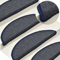 Stufenmatten 15 Stk. 56x17x3 cm Dunkelgrau und Blau Halbrund