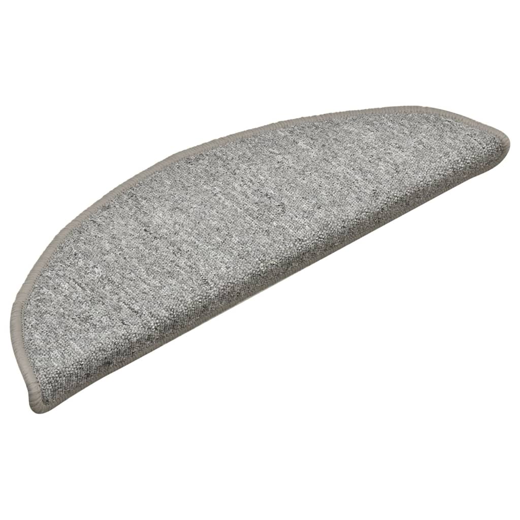 Stufenmatten 15 Stk. 56x17x3 cm Hellgrau Halbrund