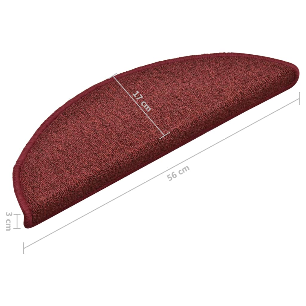 Stufenmatten 15 Stk. 56x17x3 cm Bordeaux Halbrund