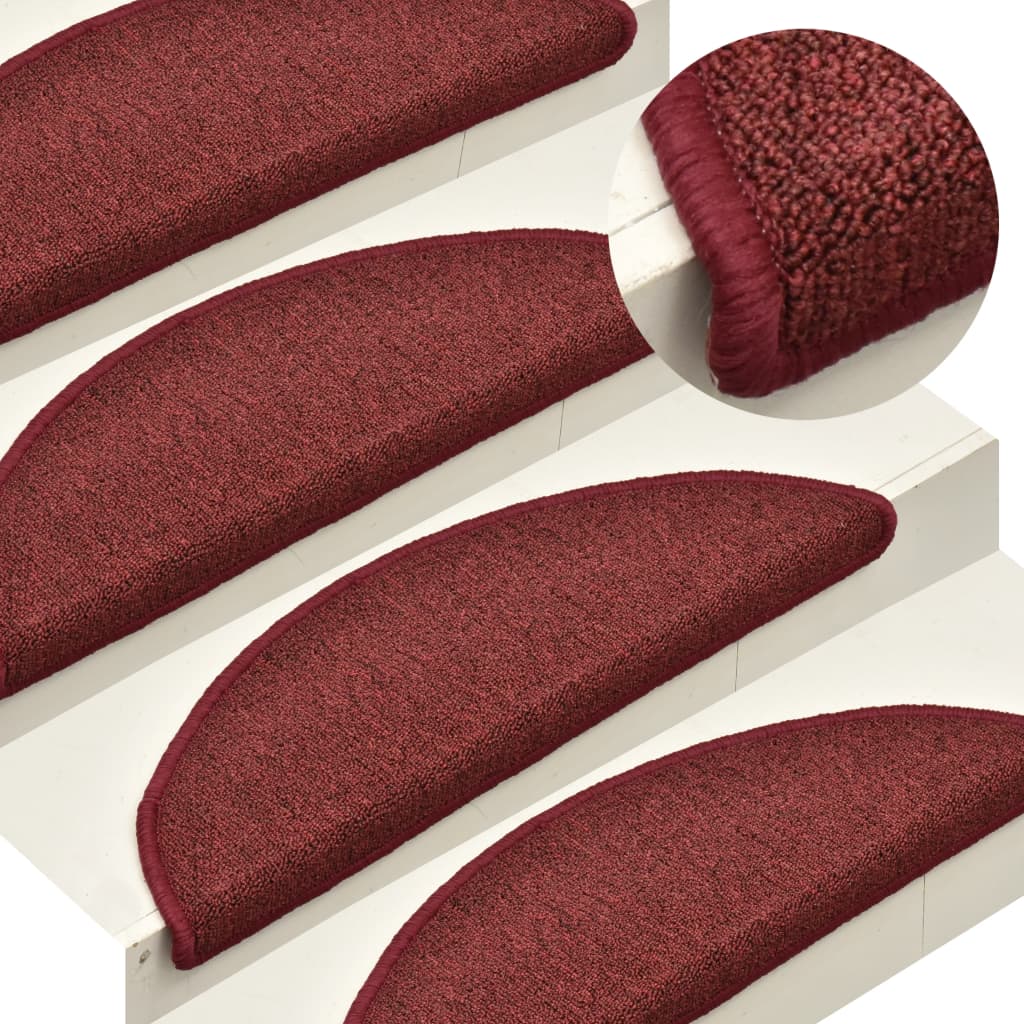Stufenmatten 15 Stk. 56x17x3 cm Bordeaux Halbrund