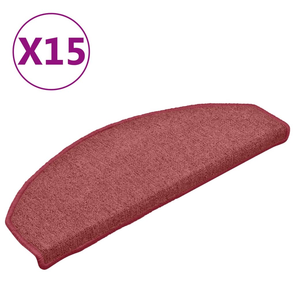 Stufenmatten 15 Stk. 65x24x4 cm Bordeaux Halbrund Groß