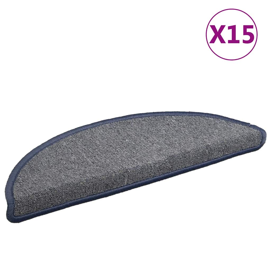 Stufenmatten 15 Stk. 56x17x3 cm Hellgrau und Blau Halbrund