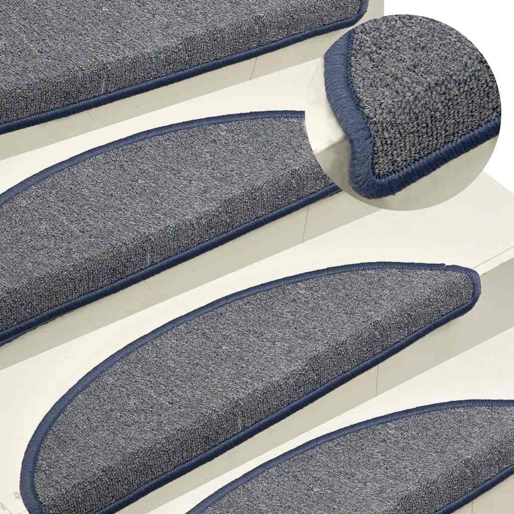 Stufenmatten 15 Stk. 56x17x3 cm Hellgrau und Blau Halbrund