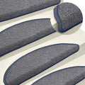 Stufenmatten 15 Stk. 56x17x3 cm Hellgrau und Blau Halbrund