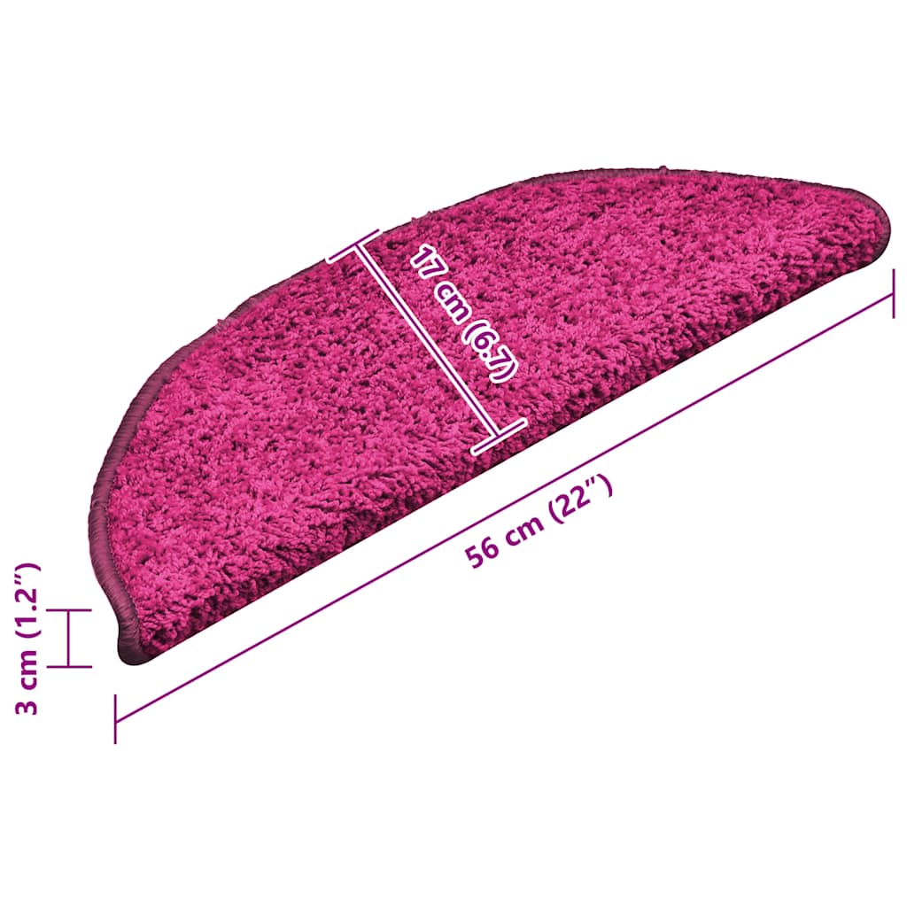 Stufenmatten 15 Stk. 56x17x3 cm Rosa Halbrund