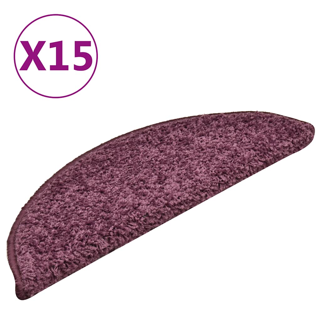 Stufenmatten 15 Stk. 56x17x3 cm Dunkelviolett Halbrund