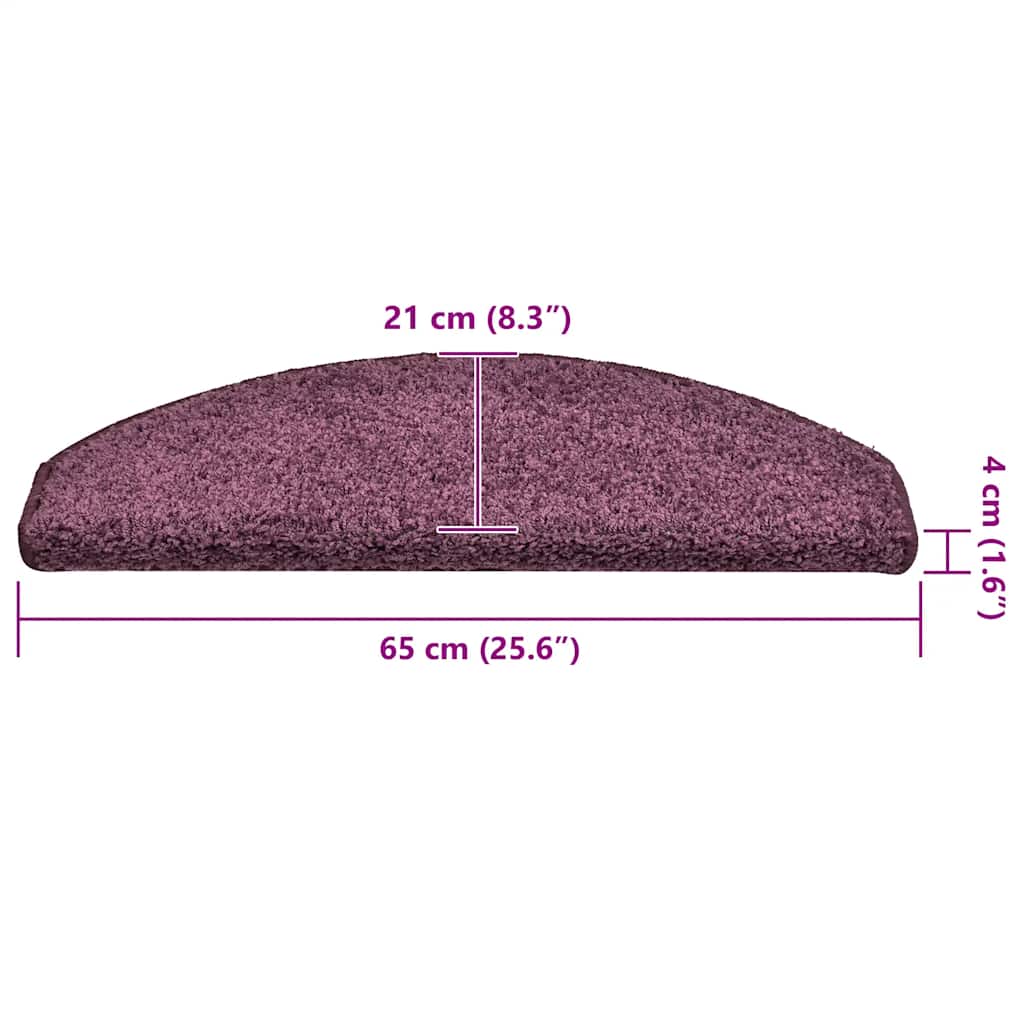 Stufenmatten 15 Stk. 65x21x4 cm Dunkelviolett Halbrund Groß
