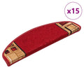 Treppenmatten Selbstklebend 15 Stk. Rot 65x21x4 cm