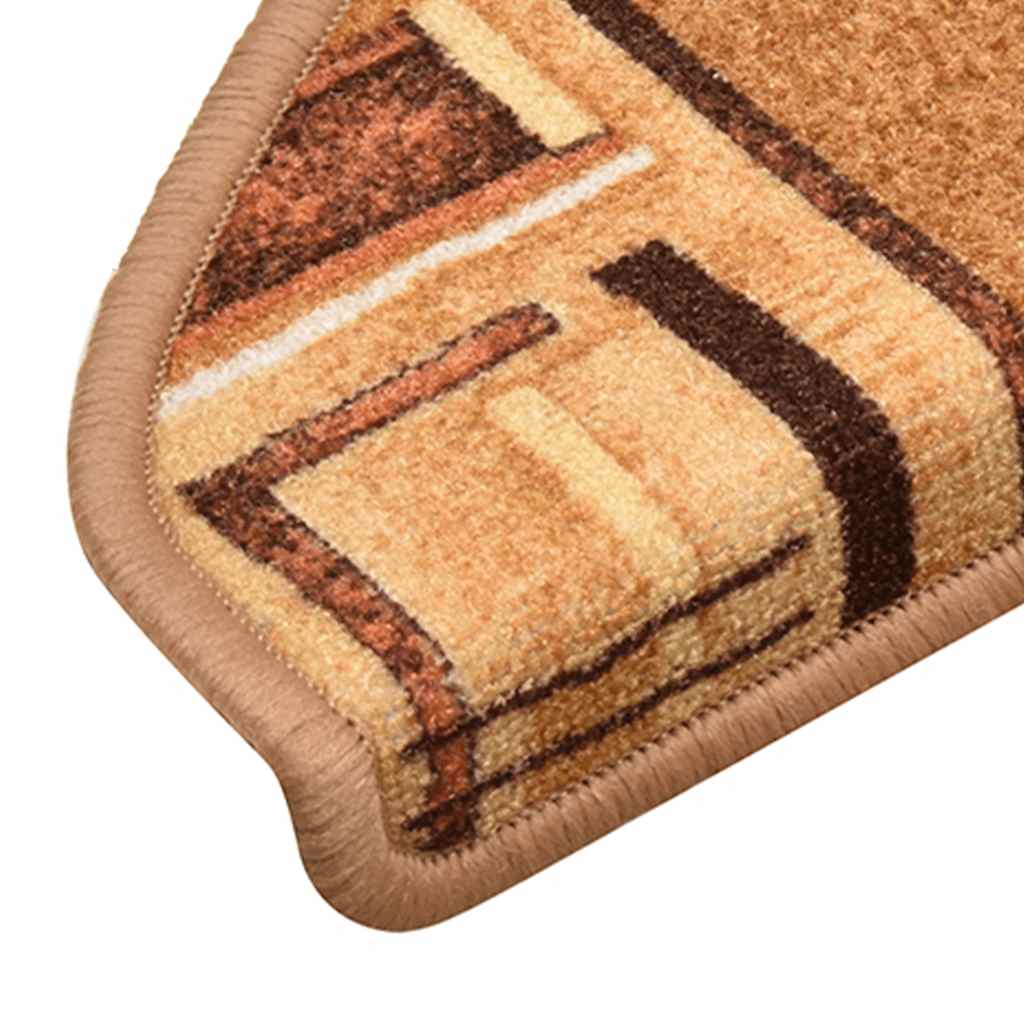 Treppenmatten Selbstklebend 15 Stk. Beige 65x21x4 cm