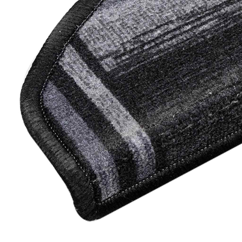 Treppenmatten Selbstklebend 15 Stk. Schwarz und Grau 65x21x4 cm