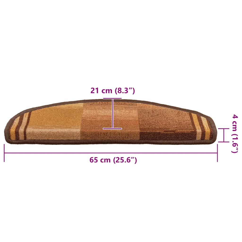 Treppenmatten Selbstklebend 15 Stk. Braun 65x21x4 cm