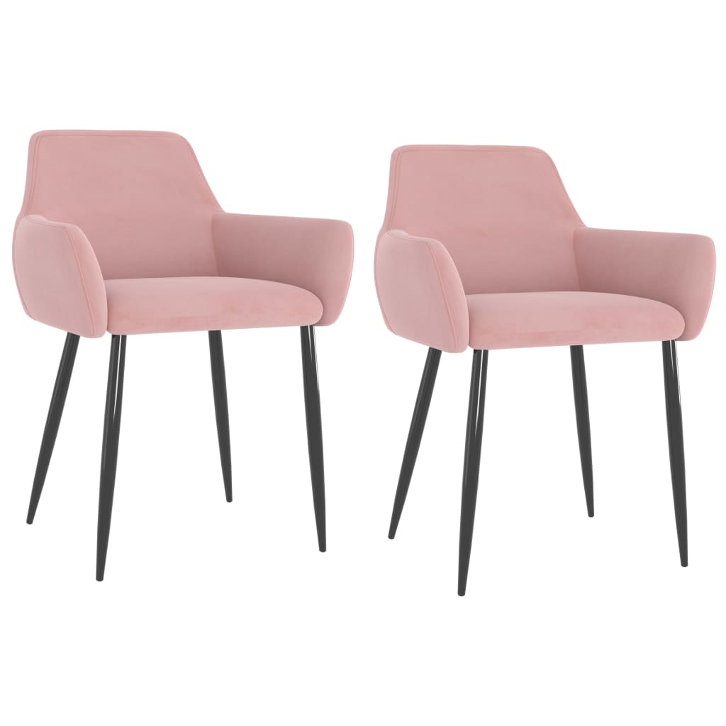 Esszimmerstühle 2 Stk. Rosa Samt