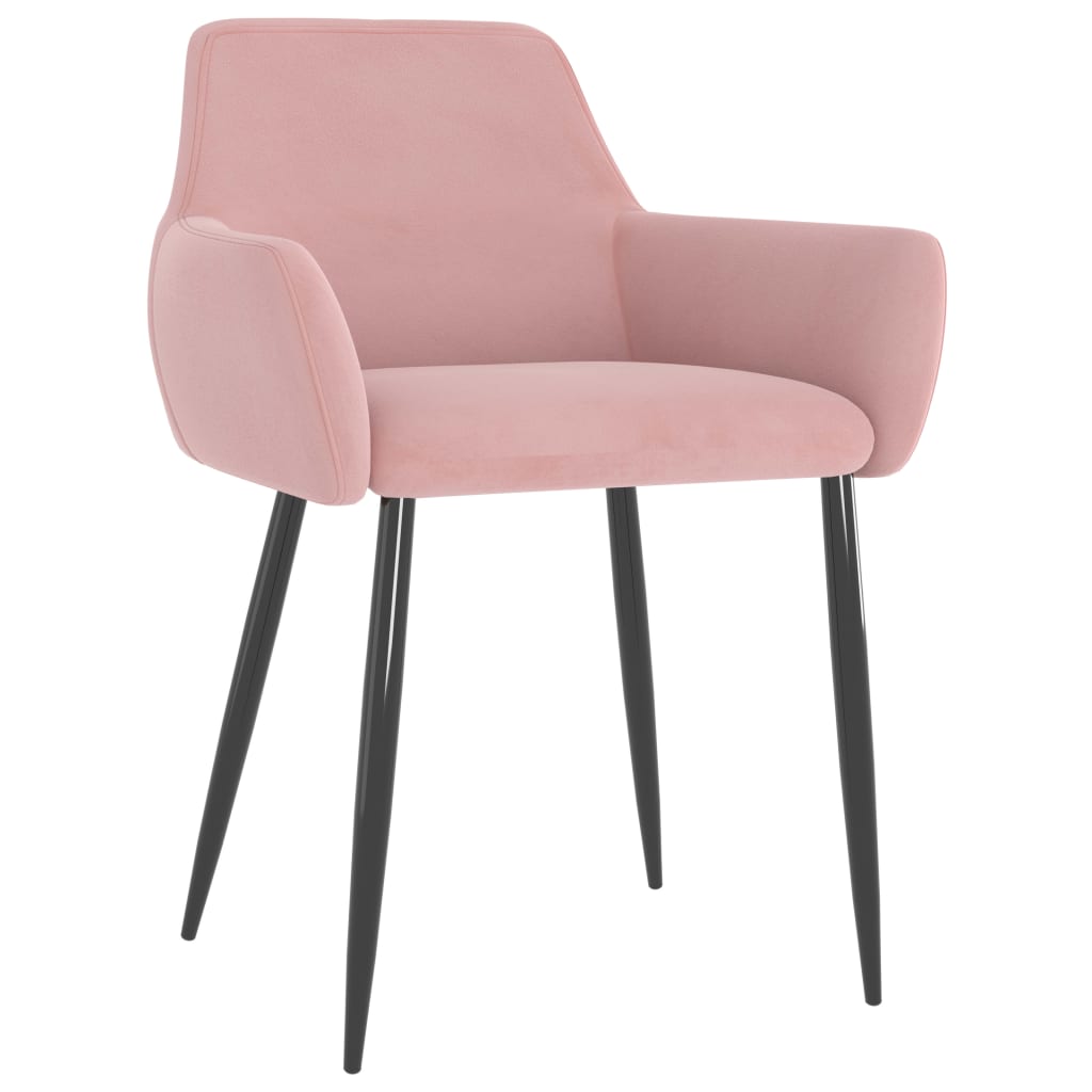 Esszimmerstühle 2 Stk. Rosa Samt