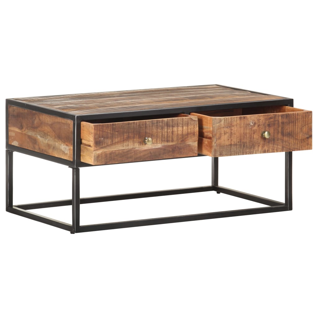 Couchtisch 90x50x40 cm Raues Akazienholz