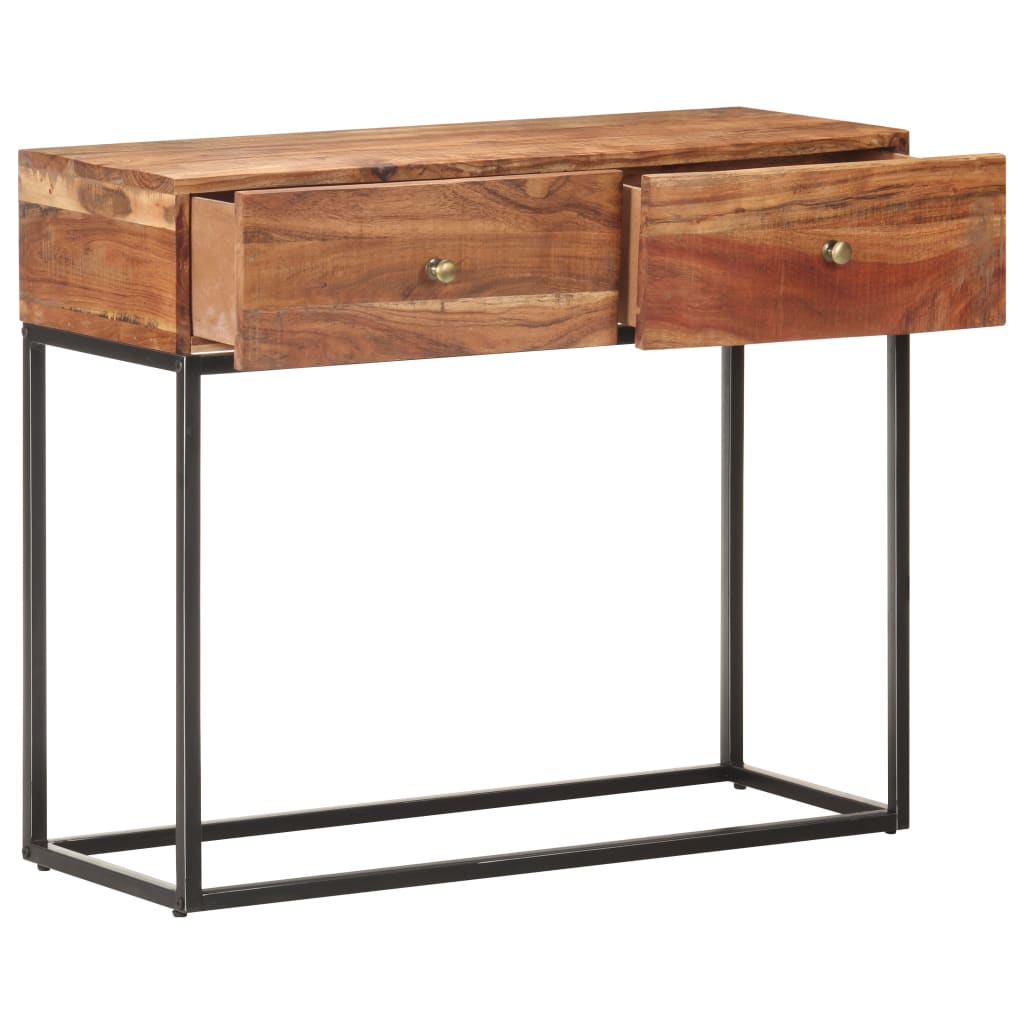 Konsolentisch 90x35x75 cm Raues Akazienholz