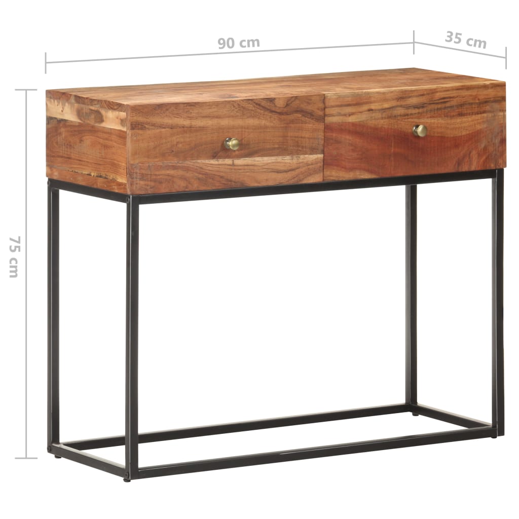 Konsolentisch 90x35x75 cm Raues Akazienholz