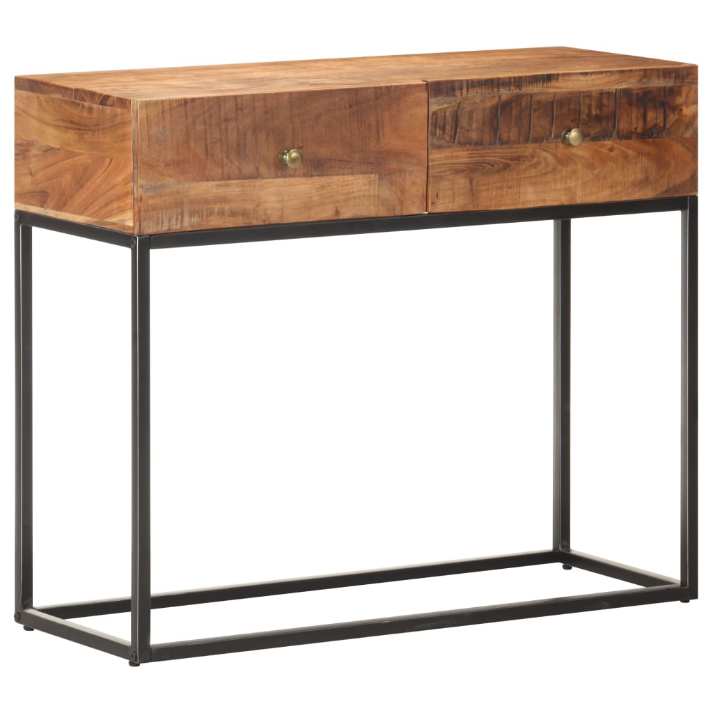 Konsolentisch 90x35x75 cm Raues Akazienholz