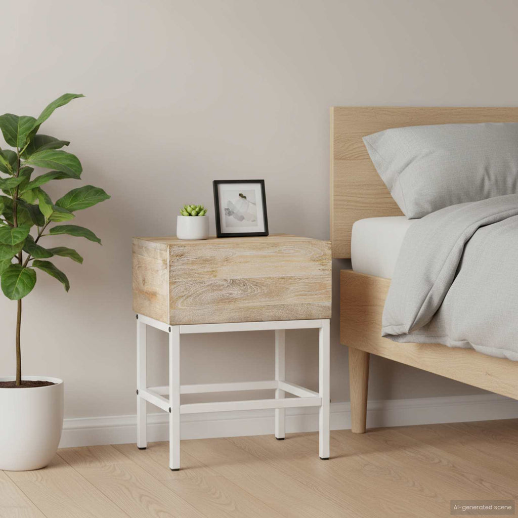 Nachttisch 40x30x50 cm Mango Massivholz