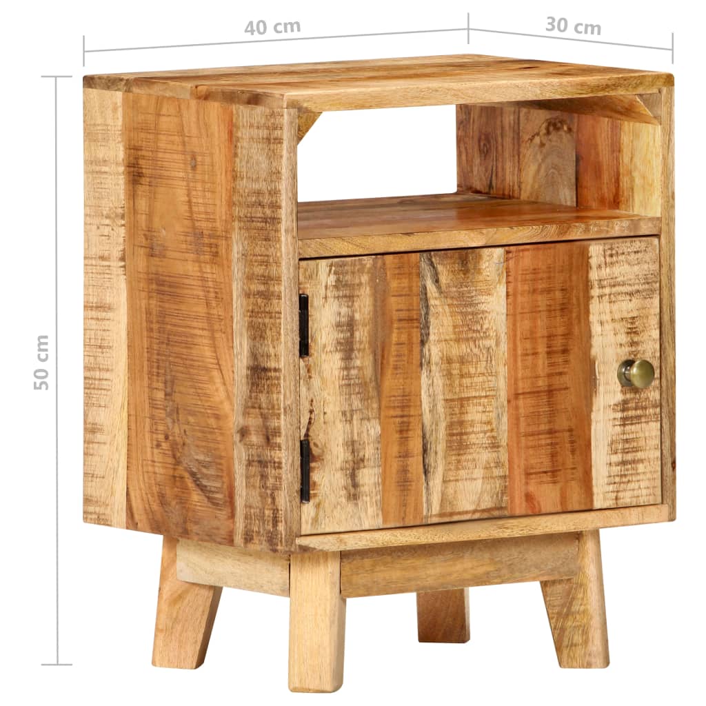 Nachttisch 40x30x50 cm Raues Mangoholz