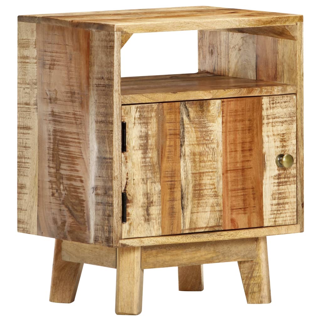 Nachttisch 40x30x50 cm Raues Mangoholz
