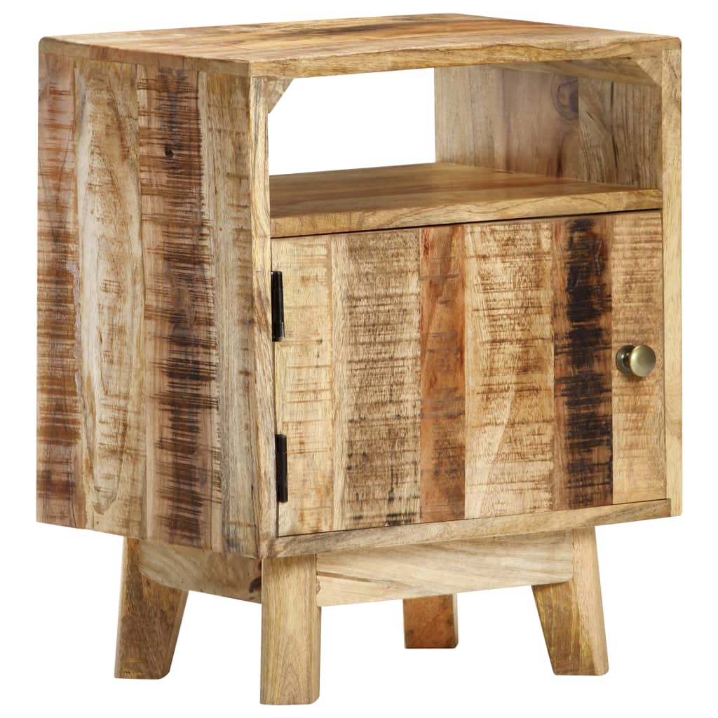 Nachttisch 40x30x50 cm Raues Mangoholz