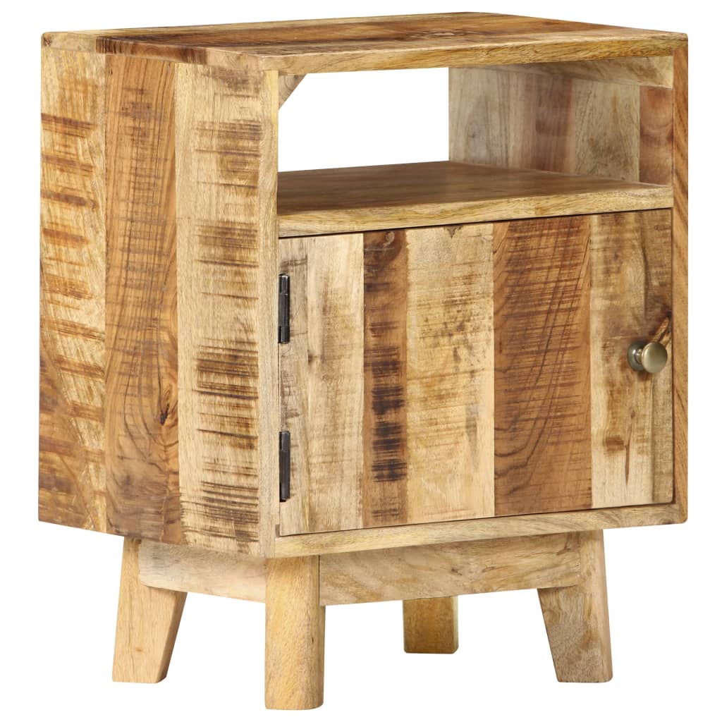 Nachttisch 40x30x50 cm Raues Mangoholz