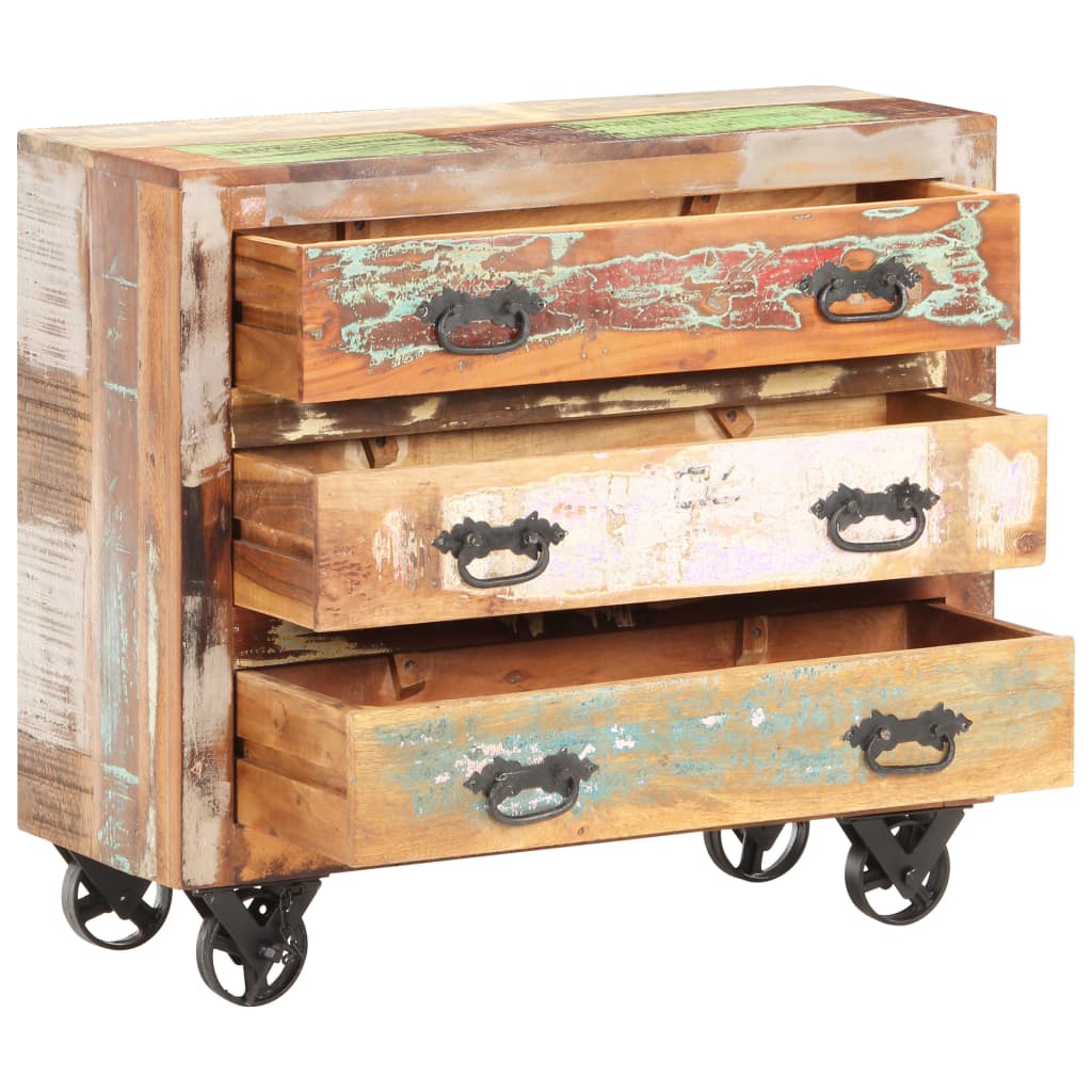 Sideboard 80 x 30 x 70 cm Recyceltes Massivholz