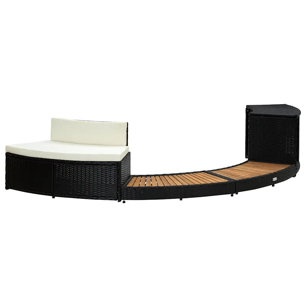 Whirlpool-Umrandung aus Polyrattan und Akazienholz