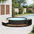 Whirlpool-Umrandung aus Polyrattan und Akazienholz