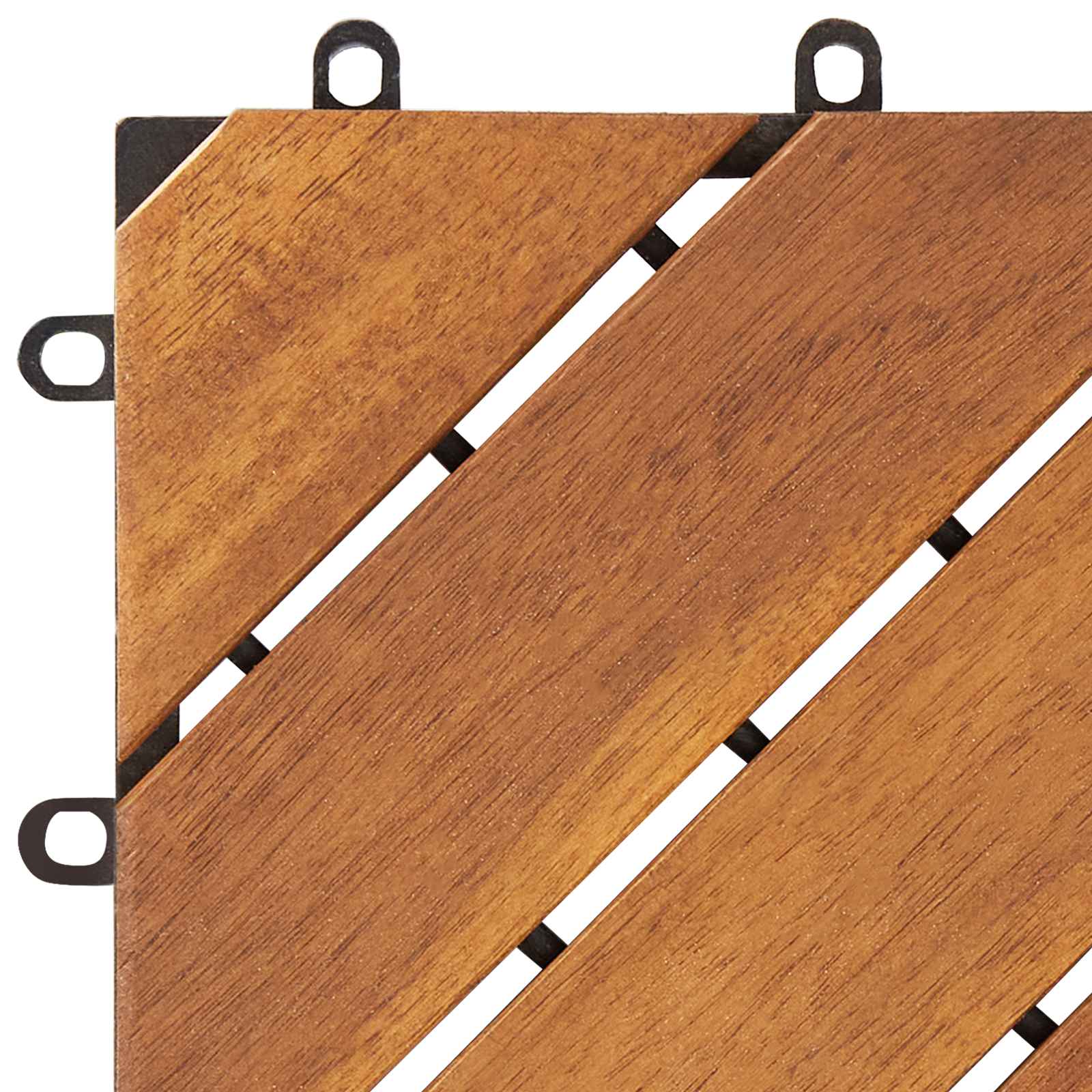 Terrassenfliese 10 pcs Braun 30 x 30 cm Akazien-Hartholz