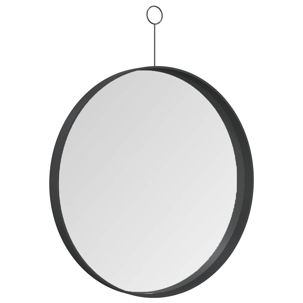 Hängespiegel mit Haken Schwarz 40 cm