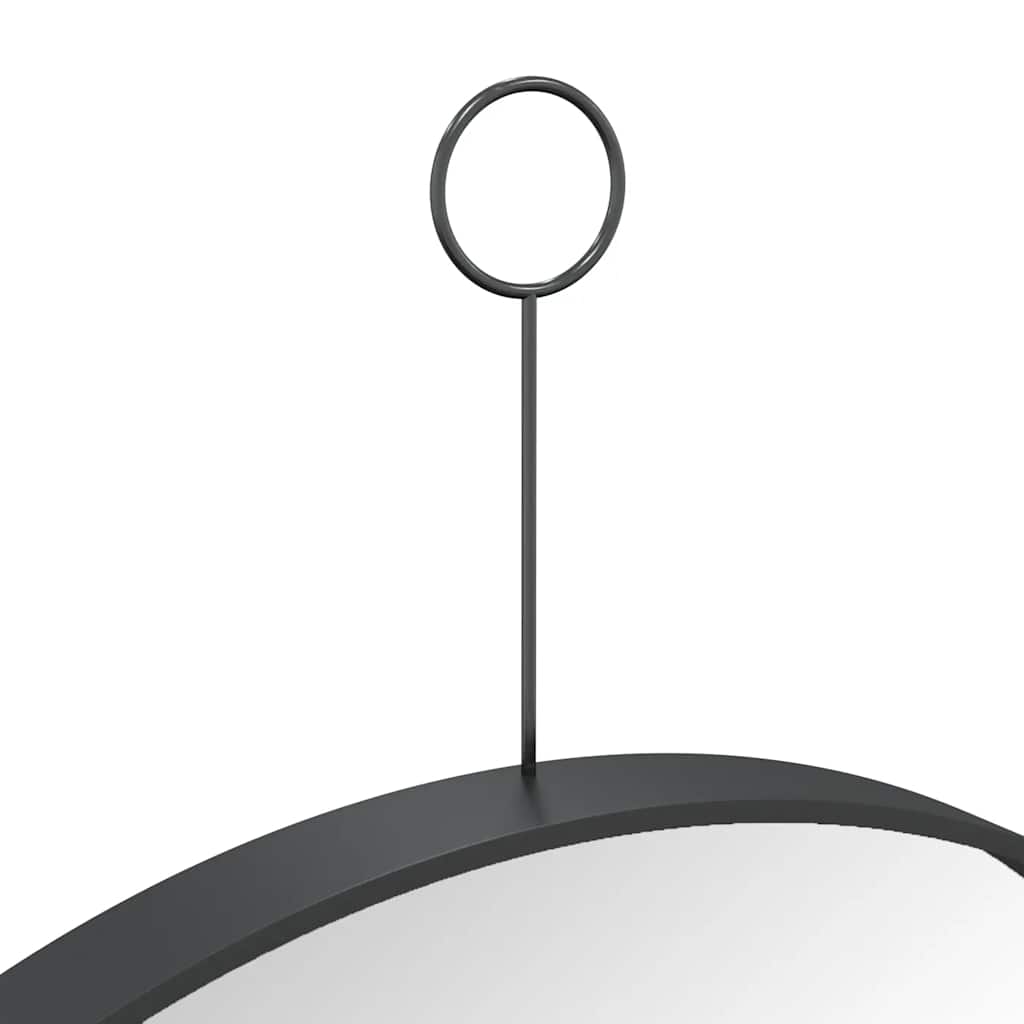 Hängespiegel mit Haken Schwarz 40 cm