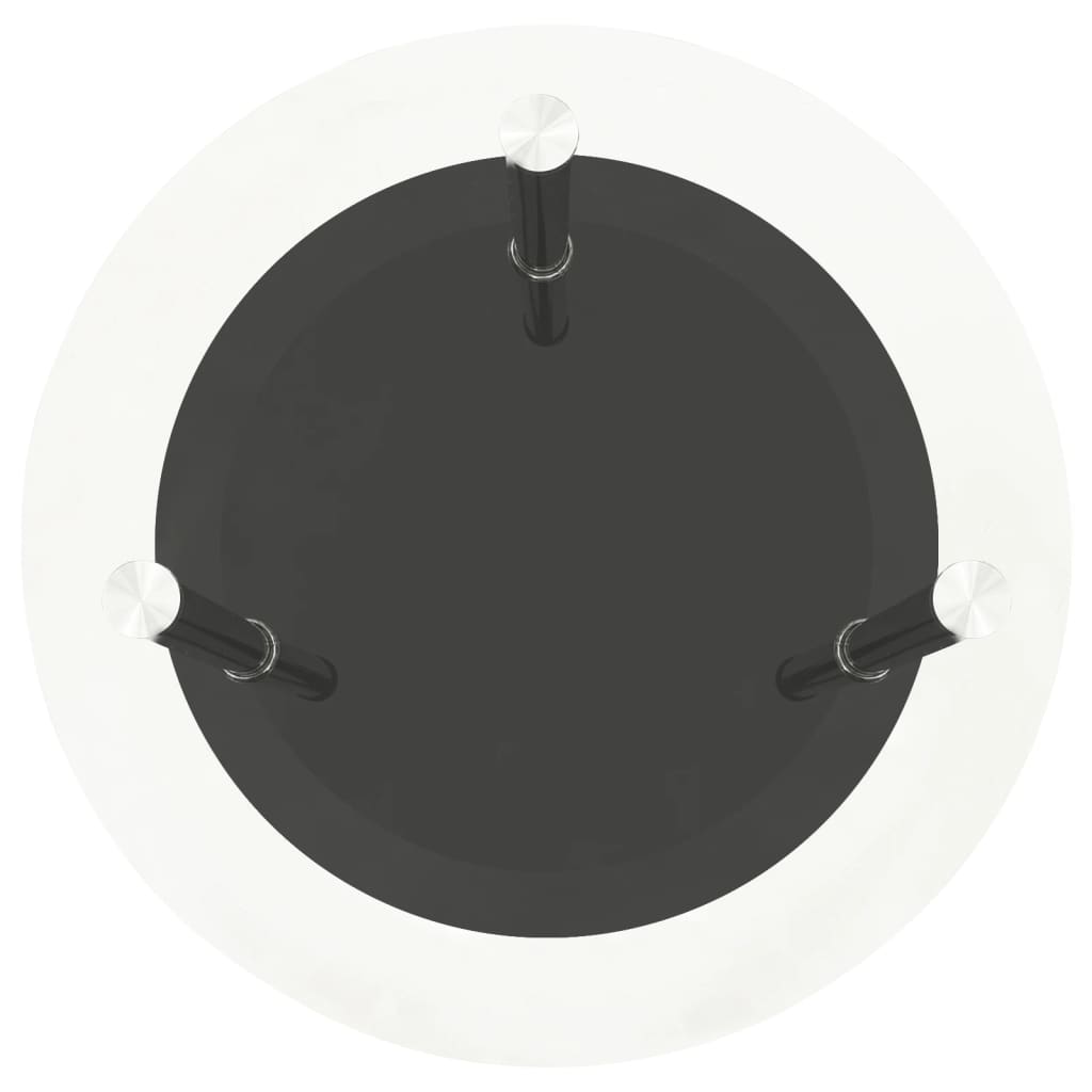 Beistelltisch mit 2 Ablagen Transparent & Schwarz 38cm Hartglas