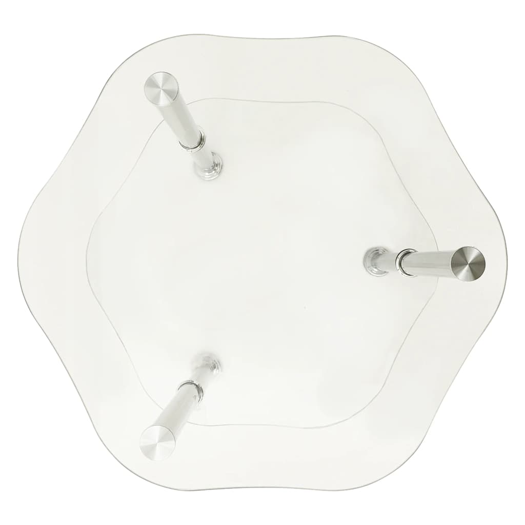 Beistelltisch mit 2 Ablagen Transparent 38x38x50 cm Hartglas