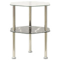 Beistelltisch mit 2 Ablagen Transparent 38x38x50 cm Hartglas