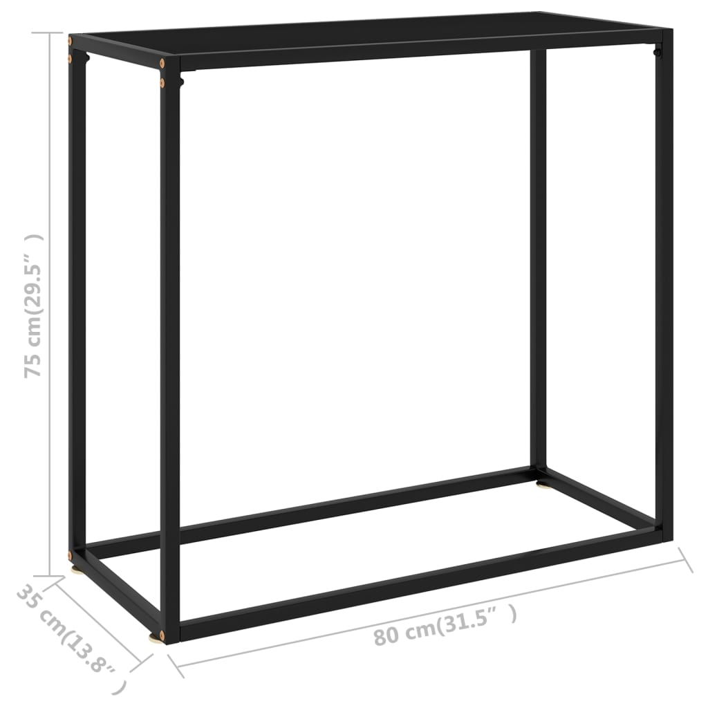 Konsolentisch Schwarz 80x35x75 cm Hartglas