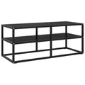 TV-Schrank Schwarz mit Schwarzem Hartglas 100x40x40 cm