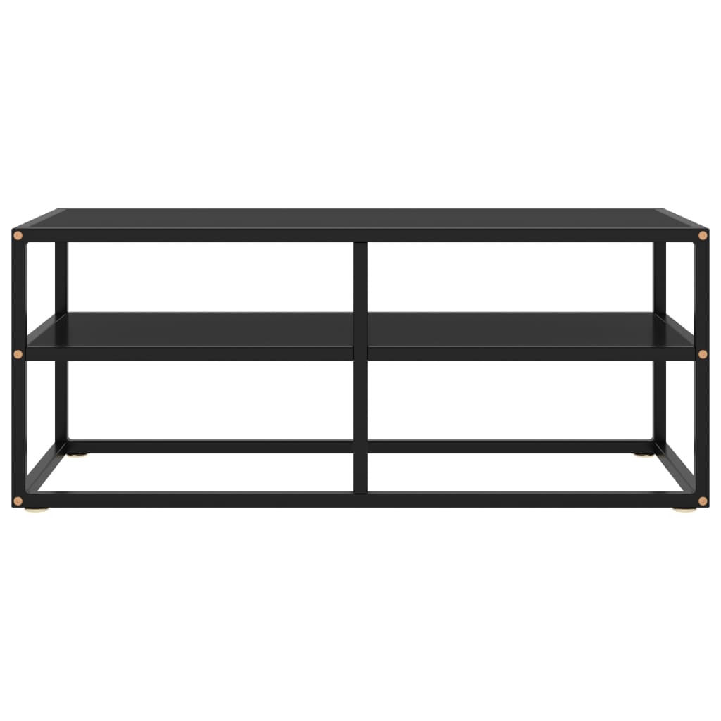 TV-Schrank Schwarz mit Schwarzem Hartglas 100x40x40 cm