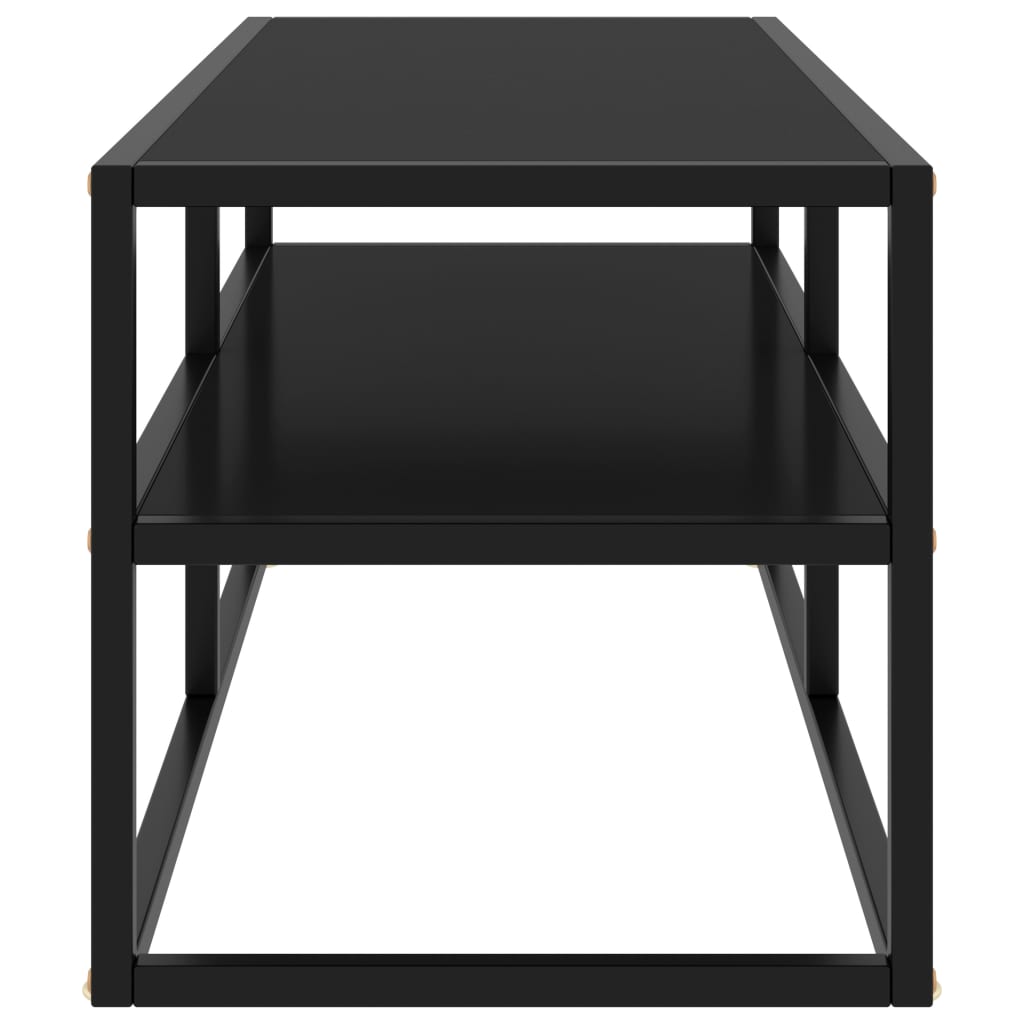 TV-Schrank Schwarz mit Schwarzem Hartglas 100x40x40 cm