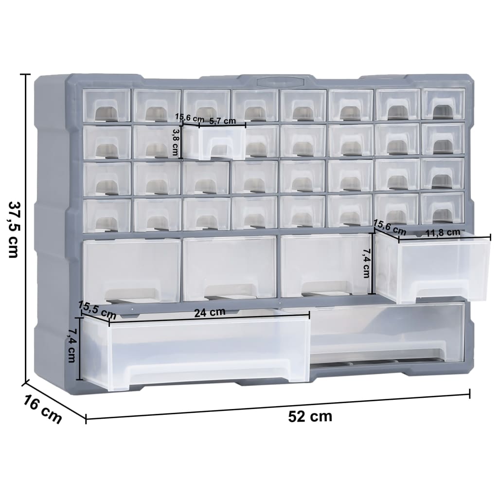 Multi-Schubladen-Organizer mit 38 Schubladen 52x16x37,5 cm