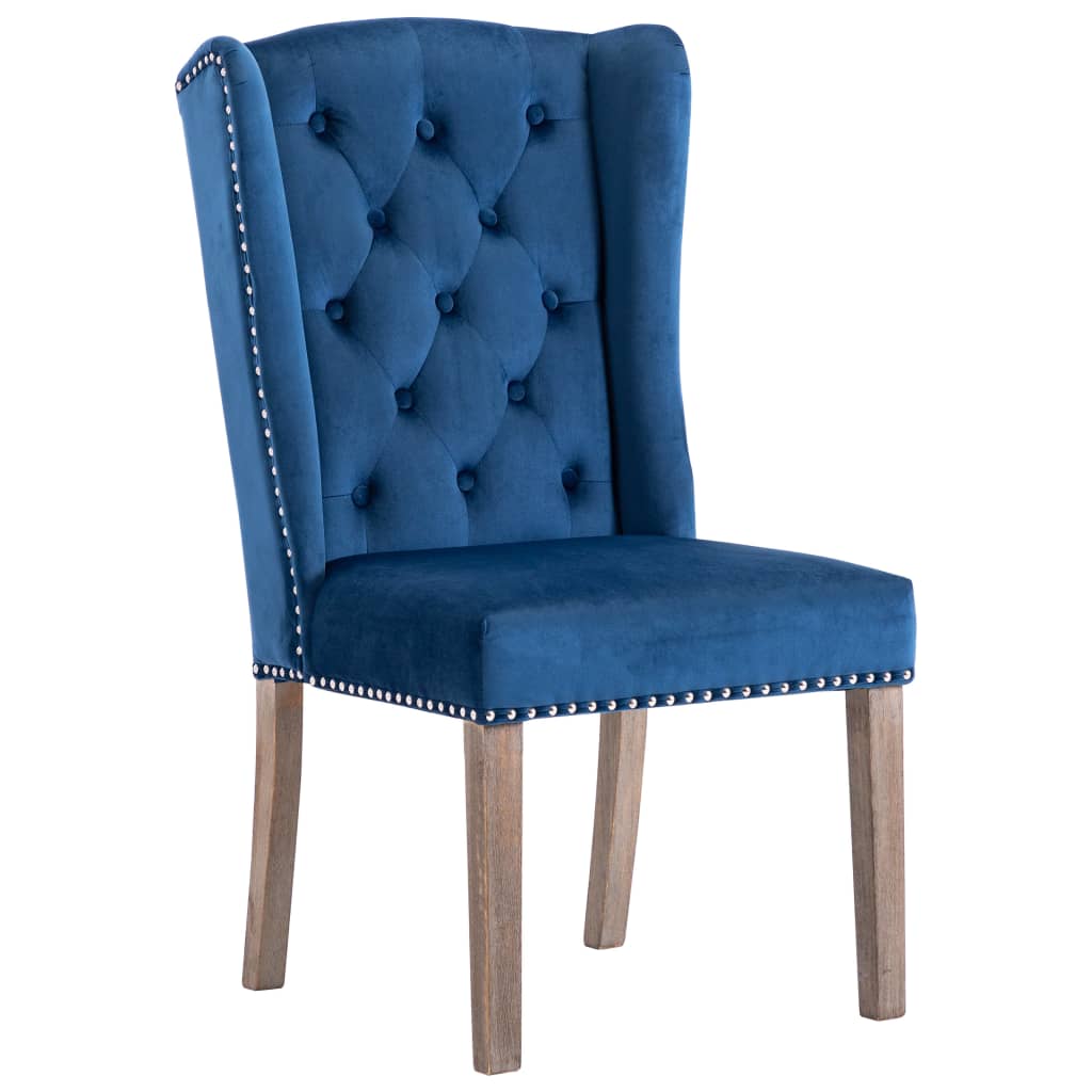 Esszimmerstühle 4 Stk. Blau Samt